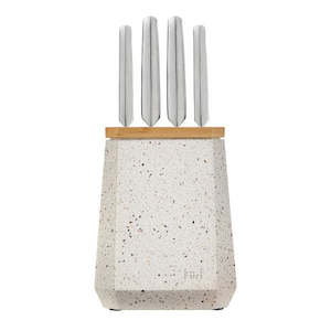 Stone Knife Block Azure Terrazzo Set 5 Piece