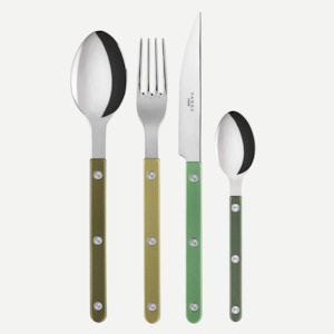 Bistrot Pearly shiny solid 4 pieces set - Green Harmony