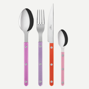 Bistrot Pearly shiny solid 4 pieces set - Pink Harmony