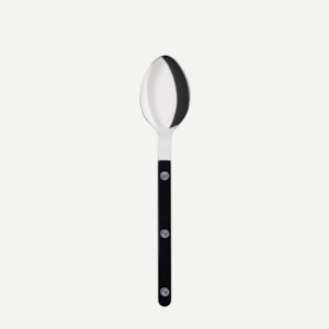 Bistrot shiny solid dessert spoon - Black