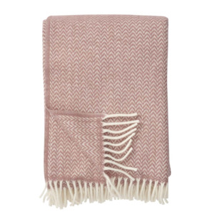 Chevron Lambswool Throw - Nude