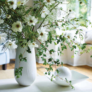 White Folia Tall Vase 30cm