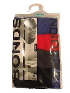 Bonds Boys Brief 3 Pack - Blue/Red/Charcoal/Black