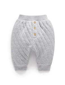 Purebaby Quilted Slouchy Track Pants - Grey Melange