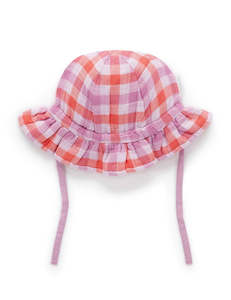 Purebaby Gingham Sunhat - Freesia Gingham