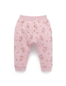 Purebaby Quilted Slouchy Track Pants - Winter Posie Print