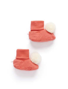 Purebaby Elf Booties - Sunset