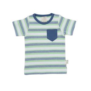 Tiny Twig Organic Round Neck Tee - Cactus Stripes