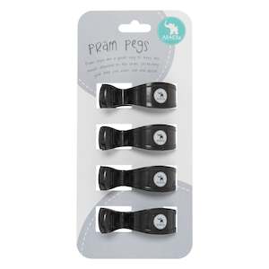 All 4 Ella Pram Pegs 4 Pack - Black