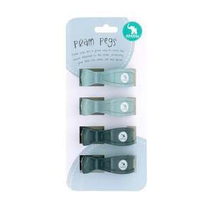 All 4 Ella Pram Pegs 4 Pack - Steel Blue/Charcoal