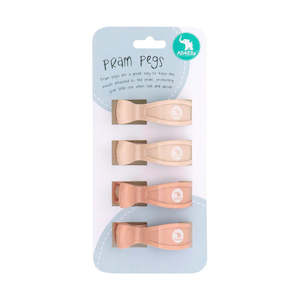 All 4 Ella Pram Pegs 4 Pack - Cream/Peach