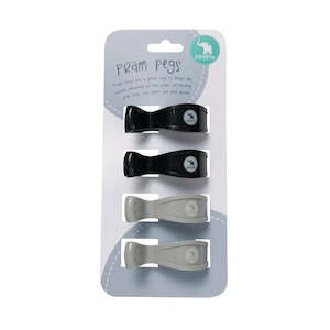 All 4 Ella Pram Pegs 4 Pack - Black/Grey