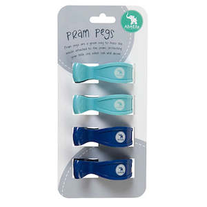 All 4 Ella Pram Pegs 4 Pack - Blue/Navy