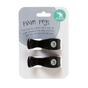 All 4 Ella Pram Pegs 2 Pack - Black