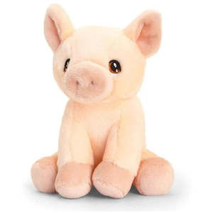 Keeleco 12cm Farm Animals Soft Plush Toy 3y+ - Pig