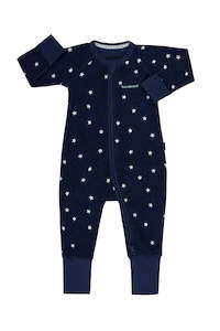 Bonds 2 Way Zip Poodlette Wondersuit - Star Shine Black Sea Navy