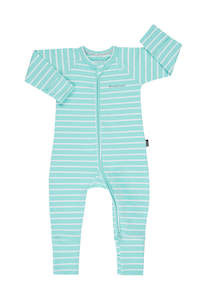 Bonds 2 Way Zip Wondersuit - Jasmint & White Stripe