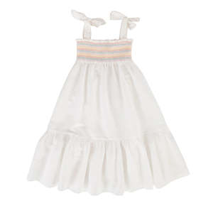 Peggy Sierra Dress - White Cotton Linen