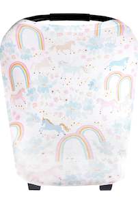 Copper Pearl Multi-use Cover - Whimsy Unicorn Rainbow