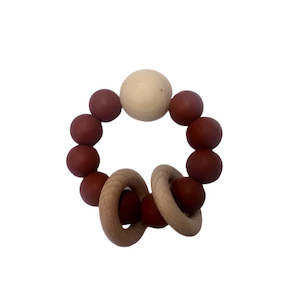 My Little Giggles Silicone Ring Teether - Rust