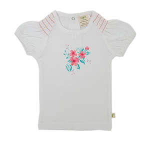 Tiny Twig Organic Smocked Tee - White