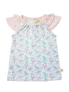 Tiny Twig Organic Flutter Sleeve Tee - Love Birds