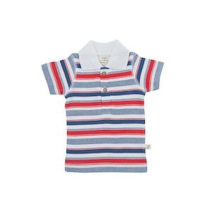 Tiny Twig Organic Polo Tee - Mariner Stripes