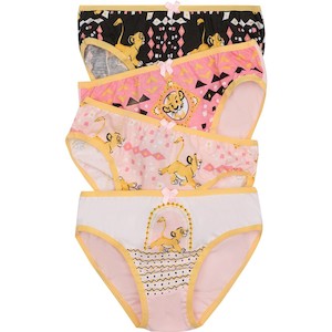 Rio Disney Lion King Girls 4 Pack Brief - Pink & Black