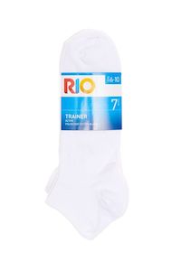 Rio Mens Trainer Liner Socks 7 Pack - White