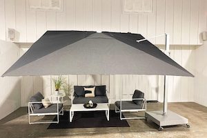 3.5M x 3.5M Square Sunbrella Cantilever Umbrella, in ‘Coal’ - Outside Space