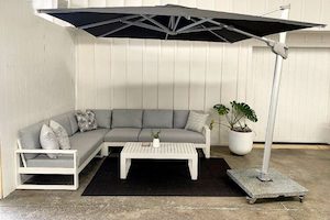 2.5M x 2.5M Square Sunbrella® Cantilever Umbrella in 'Coal' - Outside Space