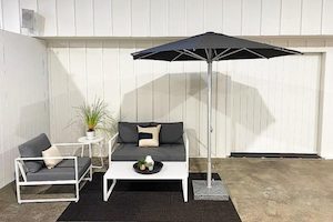 END-OF-LINE SALE: 2.5M Round Centre Pole Umbrella in Sunbrella Coal - Outside Space