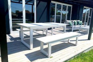 LONG LUNCH 1.7M BENCH WHITE - Outside Space