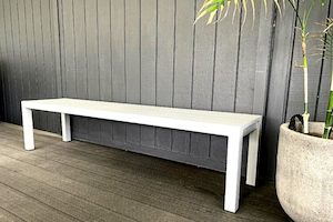 Furniture: DINNER AT OURS BENCH SEAT 1.8M GREY - Outside Space