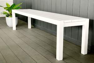 Furniture: DINNER AT OURS BENCH SEAT 1.8M WHITE - Outside Space