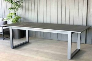 Furniture: LONG LUNCH 2.4M TABLE CHARCOAL - Outside Space