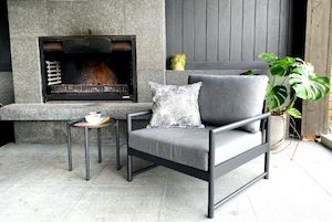 INSPO SIDE TABLE, 4-LEG CHARCOAL Outdoor Furniture - Outside Space NZ