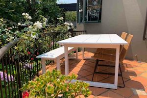 The Long Lunch Range: White 2M Outdoor Dining Table ,Bench & 2 Rakino Chairs…