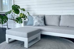 Bask Outdoor Ottoman( grey frame) - Outside Space