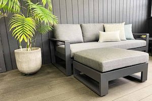 Unwind Outdoor Ottoman (charcoal frame) - Outside Space