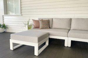 Unwind Outdoor Ottoman (white frame) - Outside Space