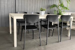 Dinner at Ours Range: Bone 2M Outdoor Table & 6 Amado Chairs (4 chair colour…