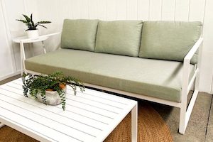 LAST 2 SOFAS IN THIS FABRIC: Happy Hour Outdoor 3-Seater Sofa with Agora Sage fa…