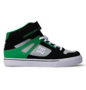 Clothing: DC Youth Pure High Top EV - Black/Kelly Green