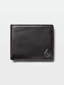 Clothing: Volcom Single Stone Leather Wallet - Black