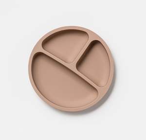 Silicone Divided Plate in Almond