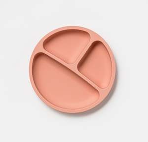 Toy wholesaling: Silicone Divided Plate in Dixie Pink