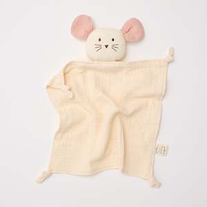 Organic Muslin Mouse Lovey Milk with Blush ears