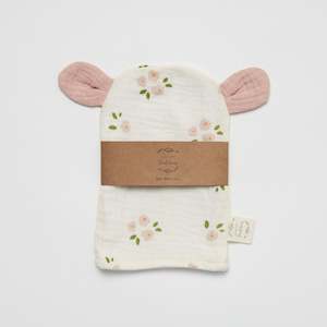 Bear Wash Glove Daisy with Blush ears