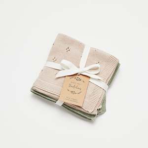 Organic Cotton Wash Cloth Set Fawn